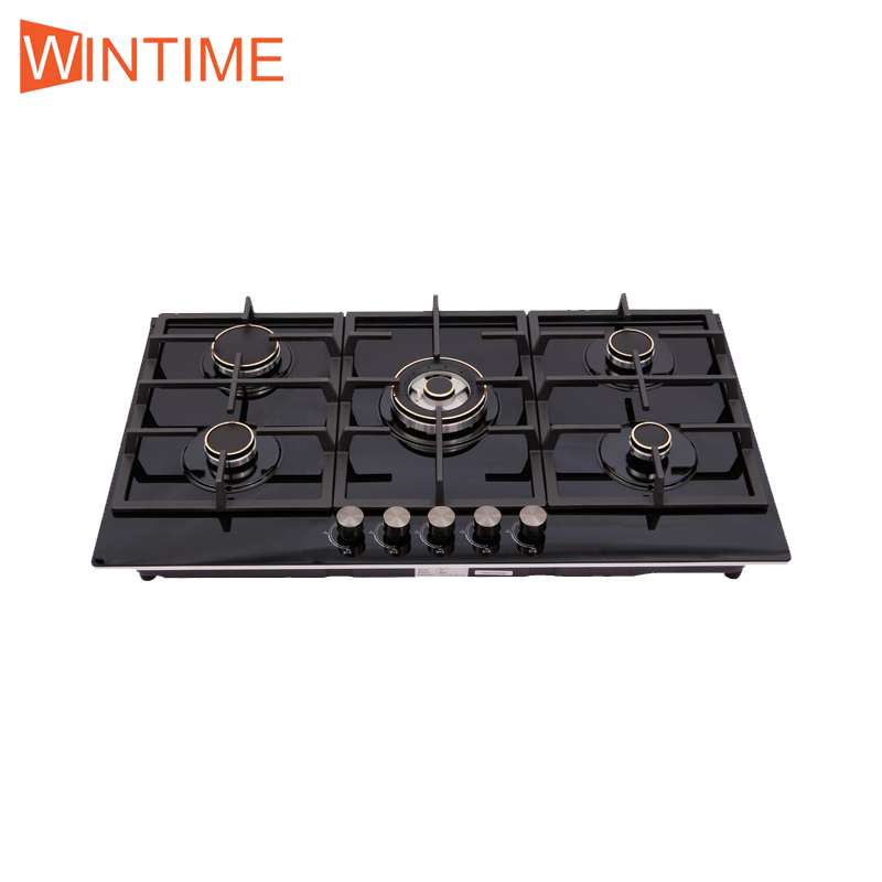 Glass gas hob with brass burner JY-G5068C